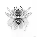 ax with wasp engraved on blade tattoo design idea