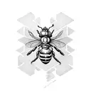 ax with wasp engraved on blade tattoo design idea