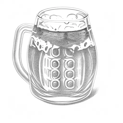 beer mug tattoo with semicolon handle tattoo design idea