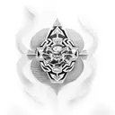 flash style gun tattoo design idea