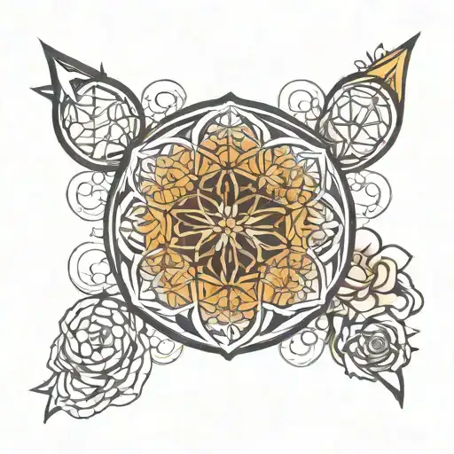 Create a unique flower of life tattoo for my quad tattoo design idea