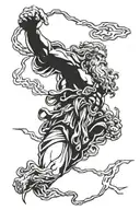 Zeus wielding a lightning tattoo design idea