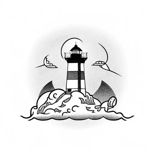 lighthouse gothic  tattoo design idea