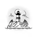 lighthouse gothic  tattoo design idea