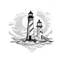lighthouse gothic  tattoo design idea