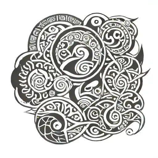 Maori symbols tattoo design idea