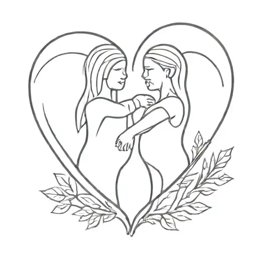 heart parents Alexandra and Nikolai tattoo design idea