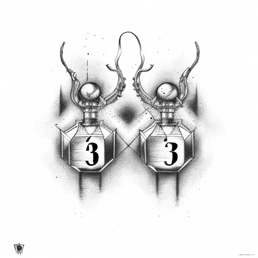 Two dates of the year wit the number 23 between them tattoo design idea