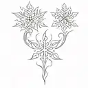 snowflake and flame tattoo design idea
