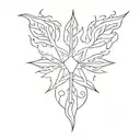 snowflake and flame tattoo design idea