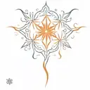 snowflake and flame tattoo design idea