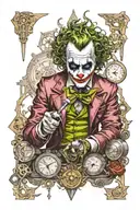 steampunk joker heath ledger tattoo design idea
