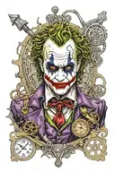 steampunk joker heath ledger tattoo design idea