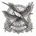 mockingjay with death date tattoo design idea