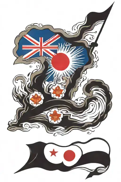 english and philippines flag mixed tattoo design idea