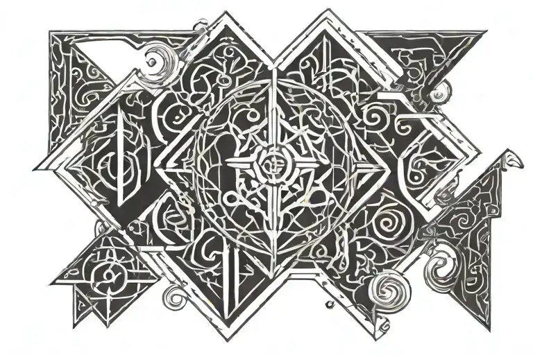 norse runes tattoo design idea