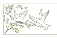 lying 8 including ivy and two doves tattoo design idea