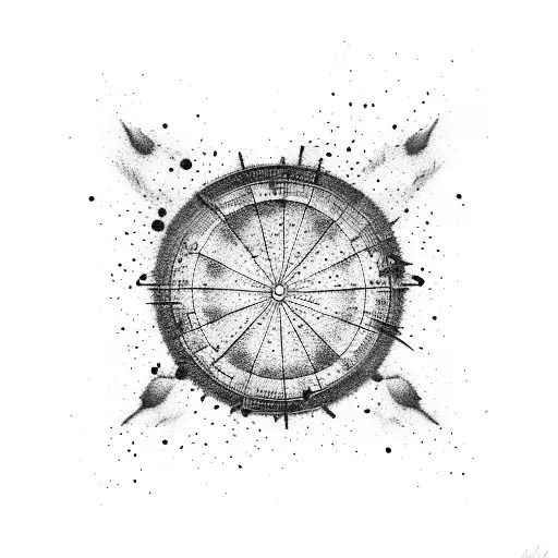 circle of fifths ink splatter tattoo design idea