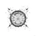 circle of fifths ink splatter tattoo design idea