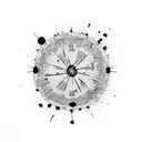 circle of fifths ink splatter tattoo design idea