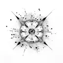 circle of fifths ink splatter tattoo design idea