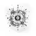 circle of fifths ink splatter forearm tattoo design idea