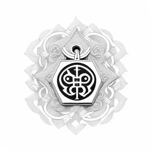 Saint Benedict medal tattoo design idea