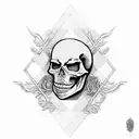 praying skeleton tattoo design idea