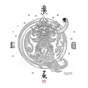 combined image of Capricorn, Leo, Cancer and Aries tattoo design idea