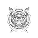 combined image of Capricorn, Leo, Cancer and Aries tattoo design idea