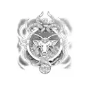 combined image of Capricorn, Leo, Cancer and Aries tattoo design idea