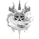 wave surf tattoo design idea