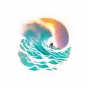 wave surf tattoo design idea