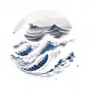 wave surf tattoo design idea
