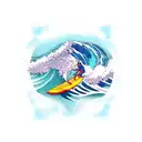 wave surf tattoo design idea