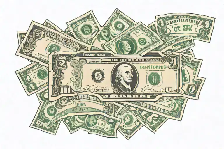 money design with the word cash across them tattoo design idea