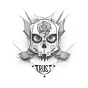 trust no one tattoo design idea