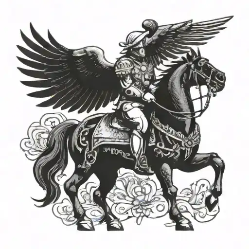 hussar with polish eagle tattoo design idea