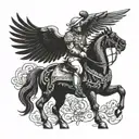 hussar with polish eagle tattoo design idea