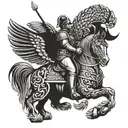 hussar with polish eagle tattoo design idea