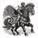 hussar with polish eagle tattoo design idea