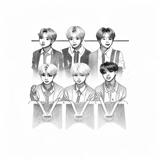 All the members of BTS, on a roller-coaster  tattoo design idea