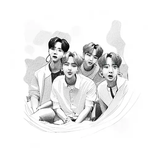 All the members of BTS, on a roller-coaster  tattoo design idea