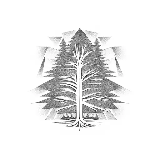 a lebanese cedar tree  tattoo design idea