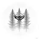 a cedar tree and a condor tattoo design idea