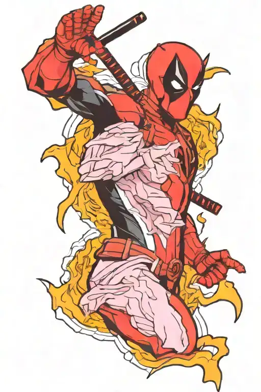 dead pool flash design tattoo design idea