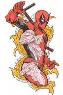 dead pool flash design tattoo design idea