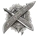 Viking sword on the blade add the name Atreus   tattoo design idea