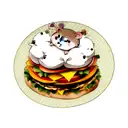 Hamster with Hamburger tattoo design idea