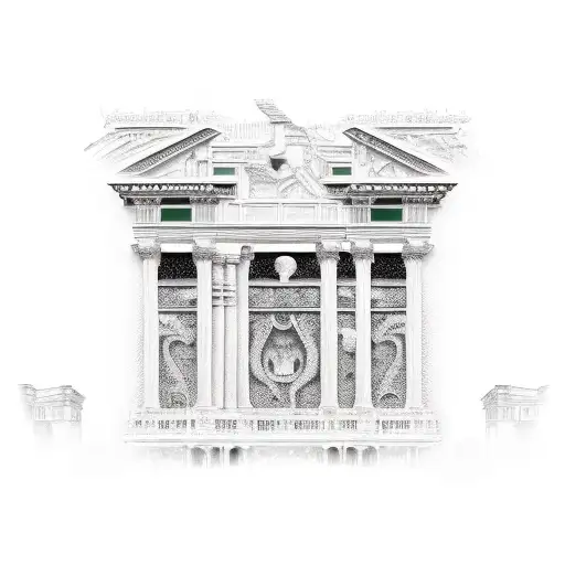 Roman architecture tattoo design idea